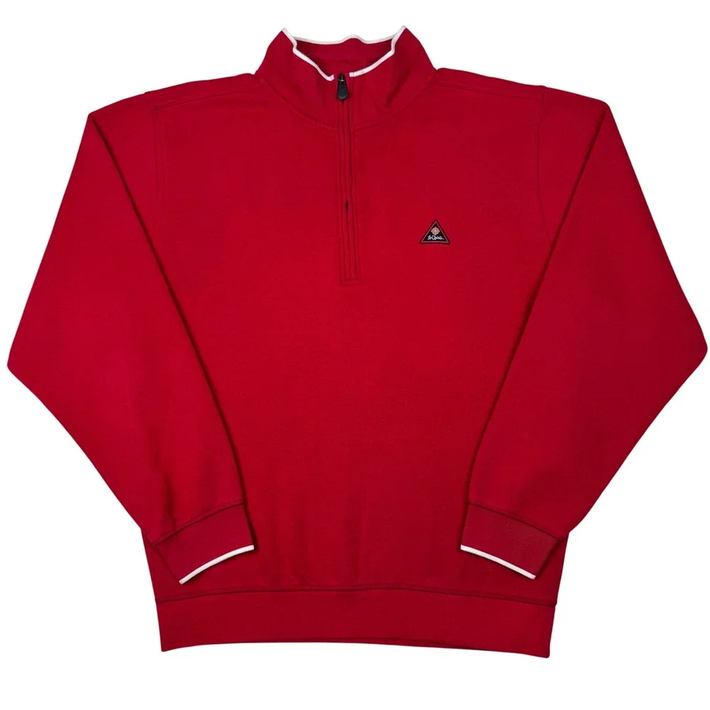 Ahead Authentics La Quinta Red 1/4 Zip Sweatshirt Pullover Men M Cozy Athleisure